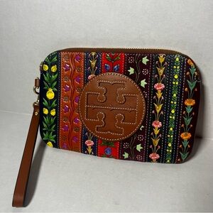 Tory Burch Perry Bombe Card Case Wristlet Patchwork Colorful Wallet